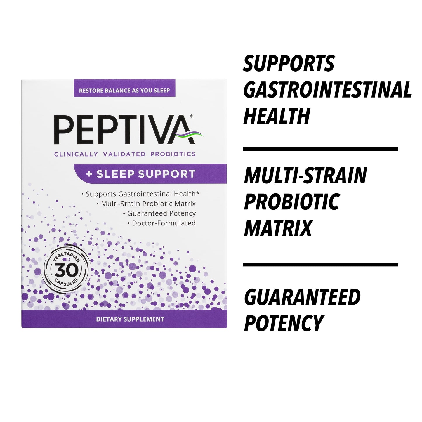 Probiotic and Sleep Support - 26 Billion CFU Multi-Strain Probiotic - Lactobacillus Acidophilus, Bifidobacterium, Melatonin, 30Ct